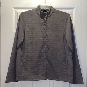 Eileen Fisher Gray/Taupe Zip Front Jacket